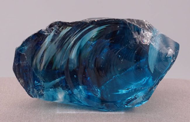 Rare Gem Banded Indigo Elestial Sapphire "Heart" Monatomic Andara Crystal 260.8 g. - Image 6