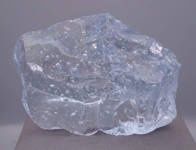 Rare Gem Ascendant Lilac "Heart" with bubbles Monatomic Andara Crystal 702.0 g.