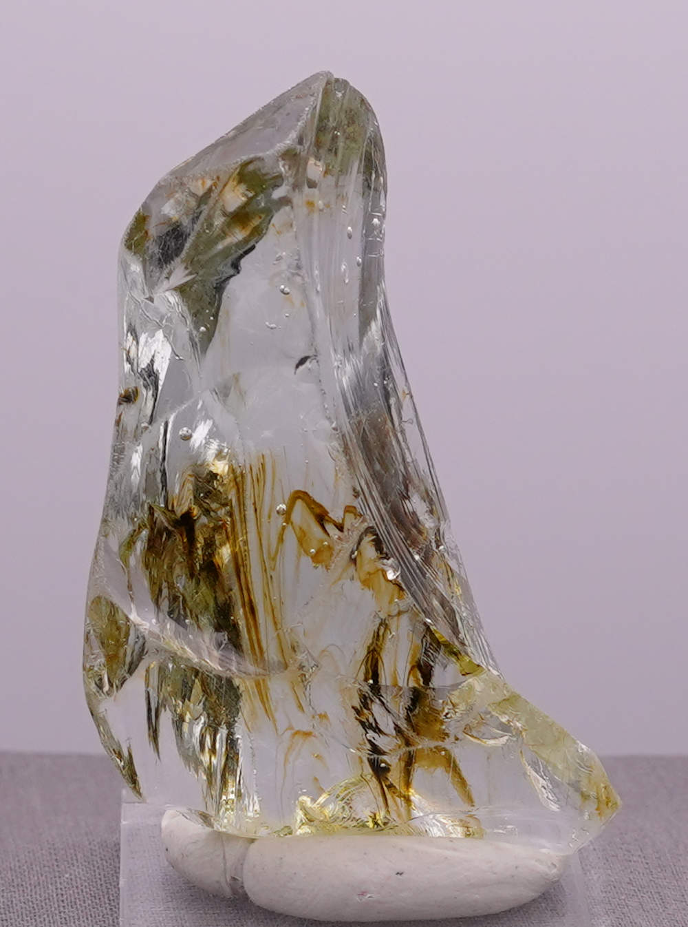 Rare Gem Multi Celestial Gold Green/Gold/Earth Shaman with bubbles Monatomic Andara Crystal 39.6 g.