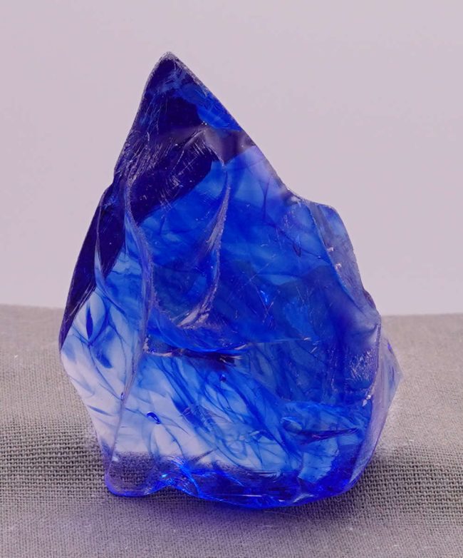 Gem Banded Elestial Sapphire/Tanzanite Fire Monatomic Andara Crystal 56.1 g.