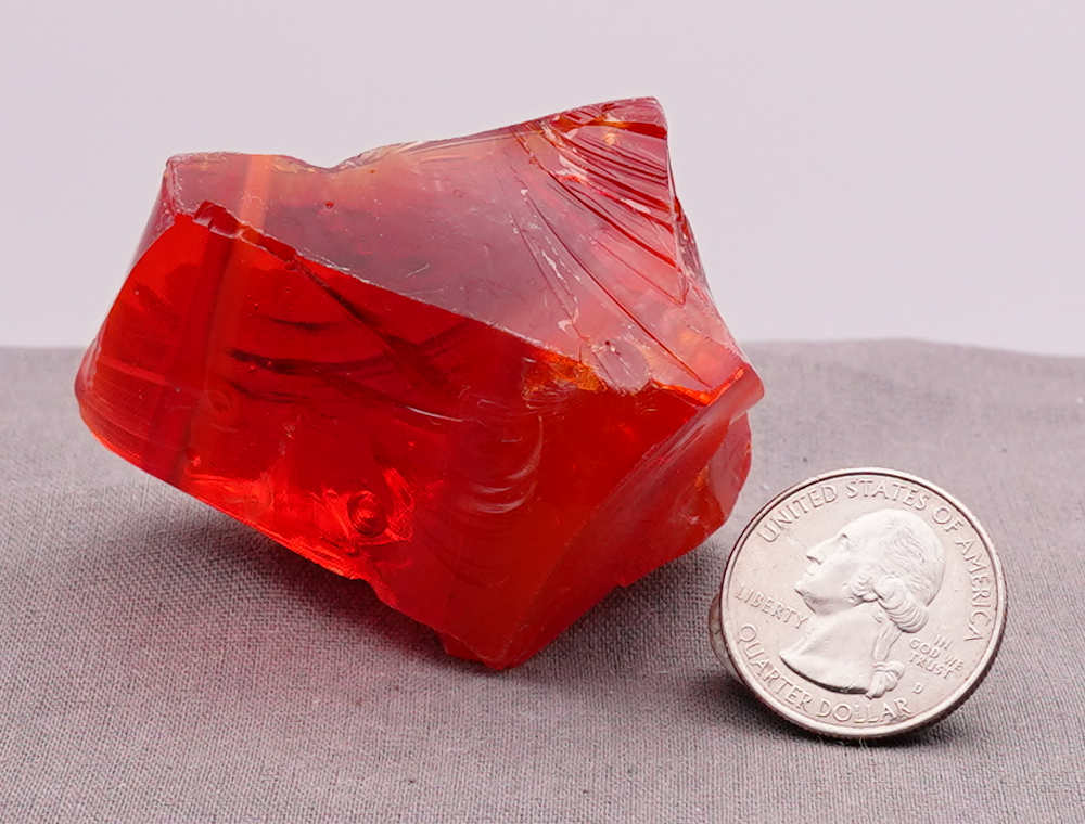 Rare Gem Angel Aura Fire Opal/Dragon's Blood with bubbles Monatomic Andara Crystal 71.1 g. - Image 8