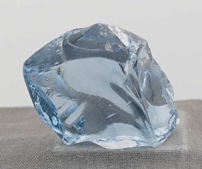 Rare Gem Banded Glacier Blue Monatomic Andara Crystal 43.1 g.