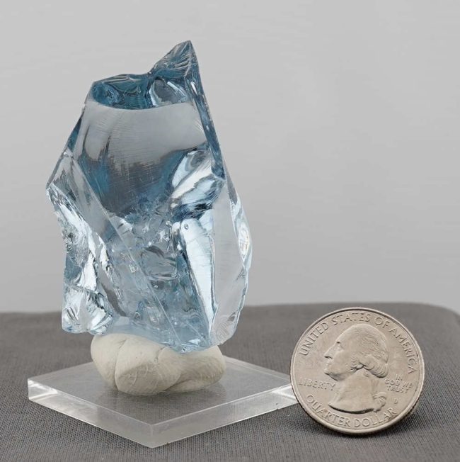 Rare Gem Banded Glacier Blue with bubbles Monatomic Andara Crystal 44.0 g. - Image 9