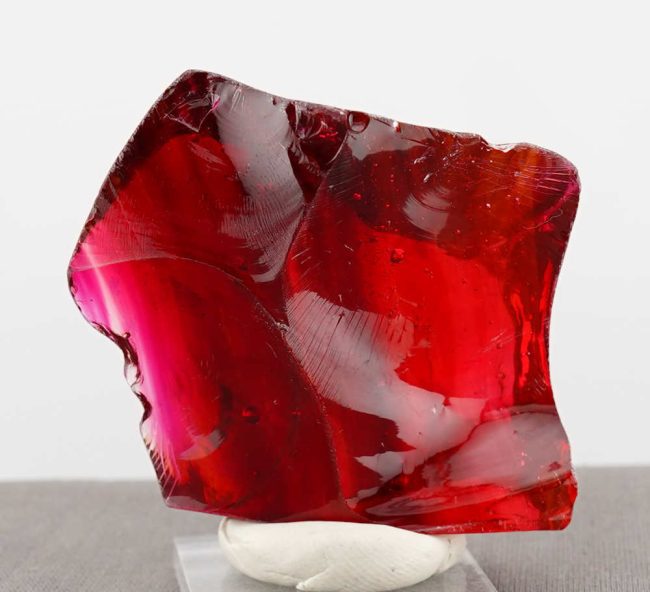 Rare Gem Bicolor Banded Raspberry/Gold Monatomic Andara Crystal 153.5 g.