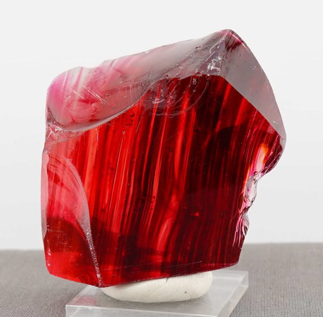 Rare Gem Bicolor Banded Raspberry/Gold Monatomic Andara Crystal 153.5 g. - Image 3