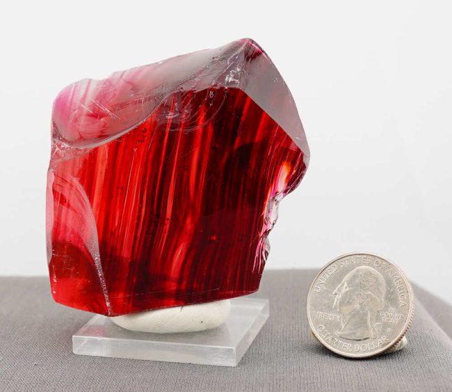 Rare Gem Bicolor Banded Raspberry/Gold Monatomic Andara Crystal 153.5 g. - Image 13
