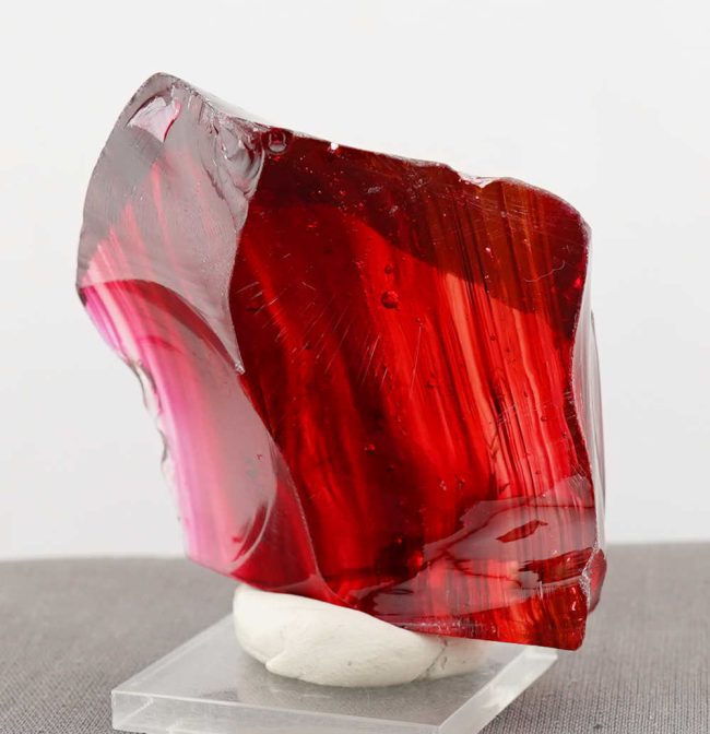 Rare Gem Bicolor Banded Raspberry/Gold Monatomic Andara Crystal 153.5 g. - Image 7