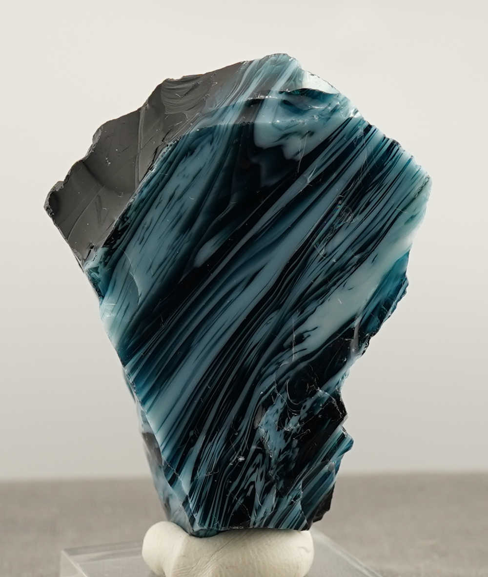 Rare Gem Multi Banded Glacier Blue/Pastel Bleu Topaz/Iridium Black Monatomic Andara Crystal 74.1 g. - Image 4