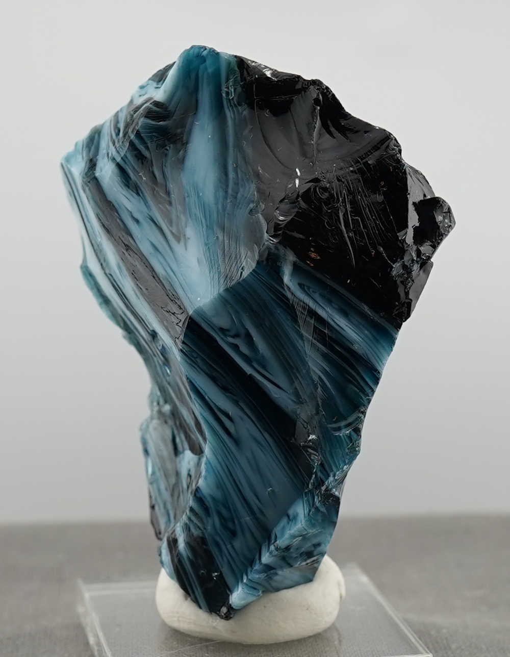 Rare Gem Multi Banded Glacier Blue/Pastel Bleu Topaz/Iridium Black Monatomic Andara Crystal 74.1 g. - Image 7