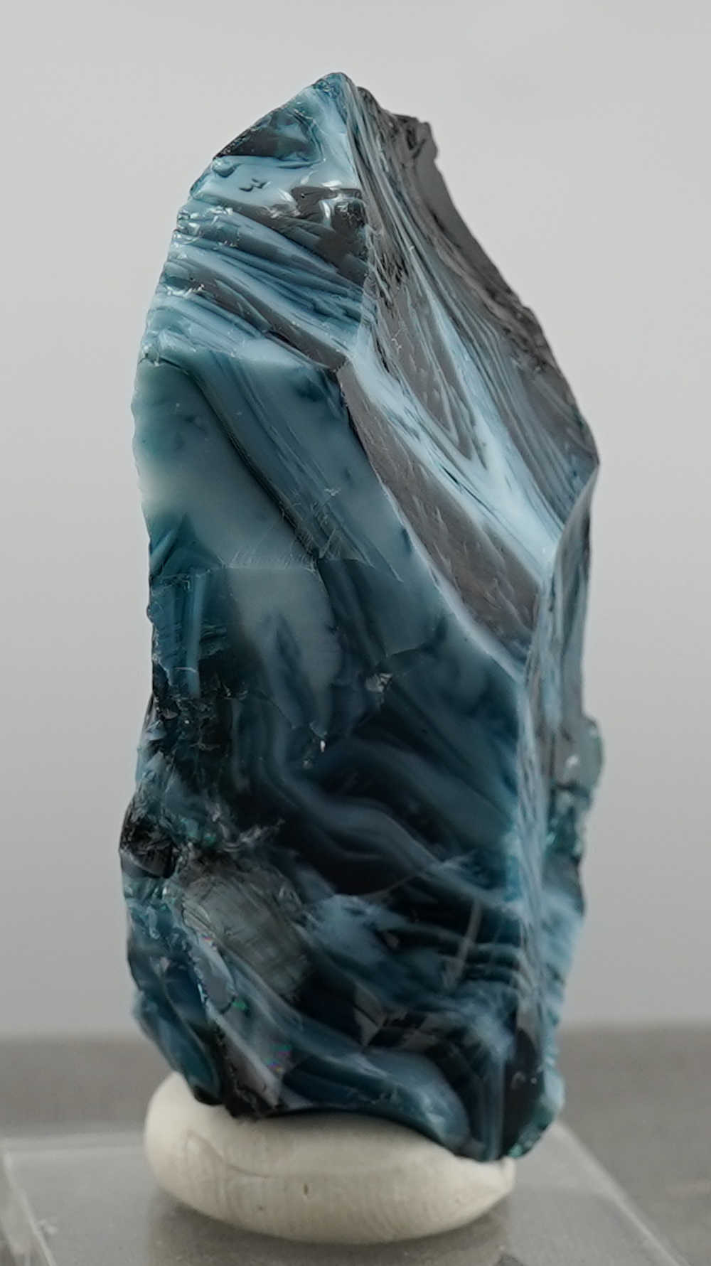 Rare Gem Multi Banded Glacier Blue/Pastel Bleu Topaz/Iridium Black Monatomic Andara Crystal 74.1 g. - Image 9
