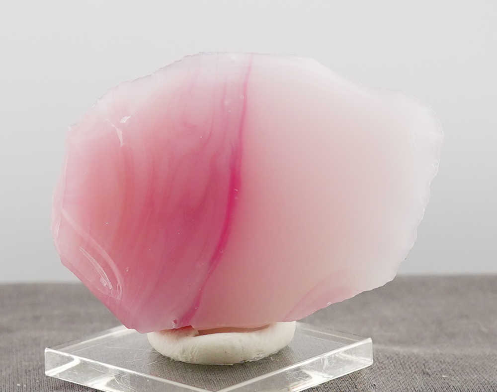 Rare Banded Pastel HGW Pink Monatomic Andara Crystal 49.0 g.