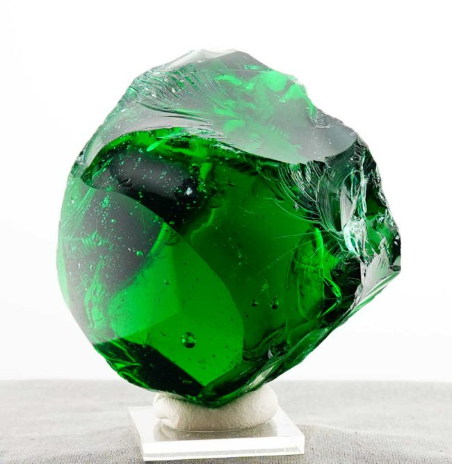 Special of the Week 25% Off! Rare Gem Blue/Green Emerald Shift "Heart" with bubbles Monatomic Andara Crystal 440.5 g.