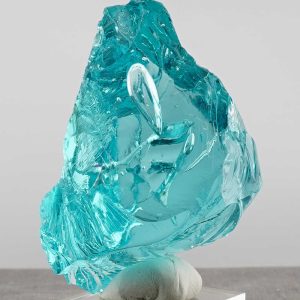 Rare Gem Cyan Angeles "Heart" with large bubble Monatomic Andara Crystal 158.9 g.