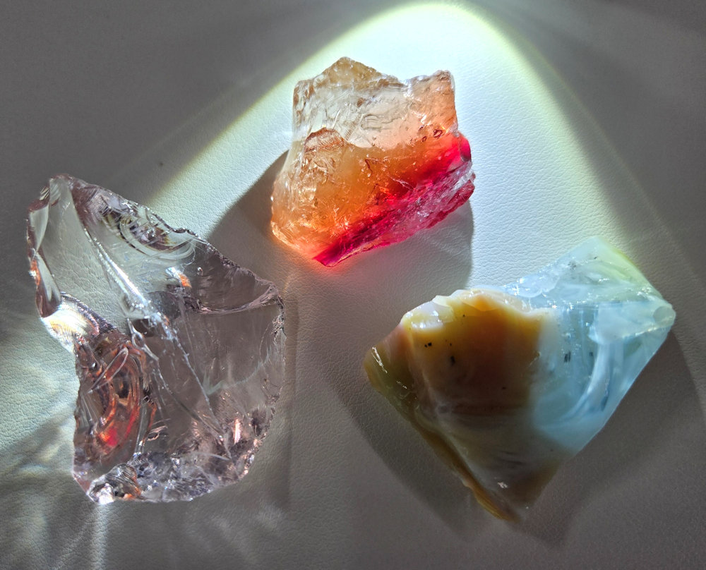 Rare Gem 3 Piece "Sacred Triad" Set Monatomic Andara Crystal 55.8 g.