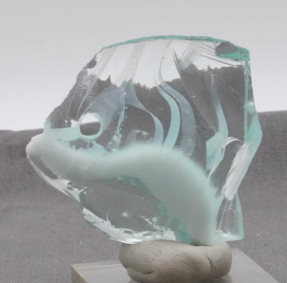 Rare Gem Bicolor Angel Aura Bleu Topaz/Pastel Ice with bubbles & open bubble Monatomic Andara Crystal 23.6 g.