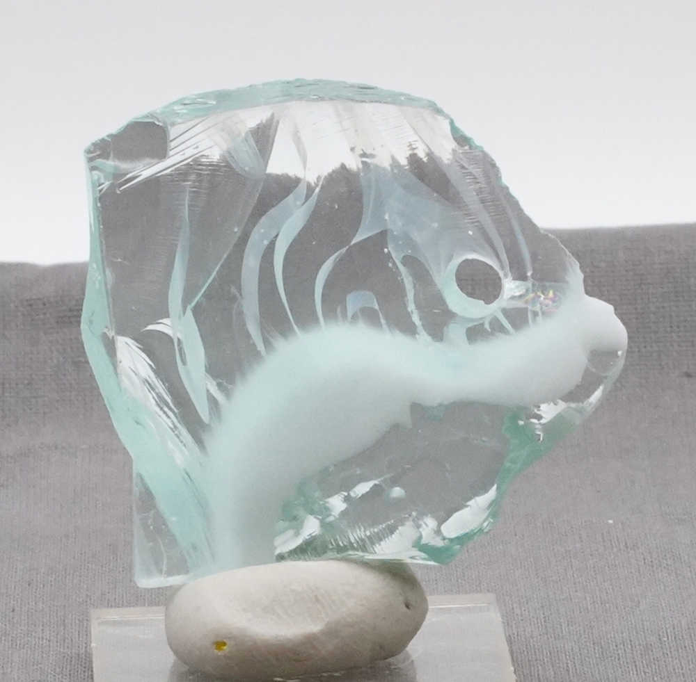 Rare Gem Bicolor Angel Aura Bleu Topaz/Pastel Ice with bubbles & open bubble Monatomic Andara Crystal 23.6 g. - Image 8