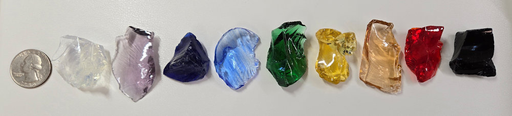 Gem 9 Piece Chakra Set Monatomic Andara Crystal 97.0 g.
