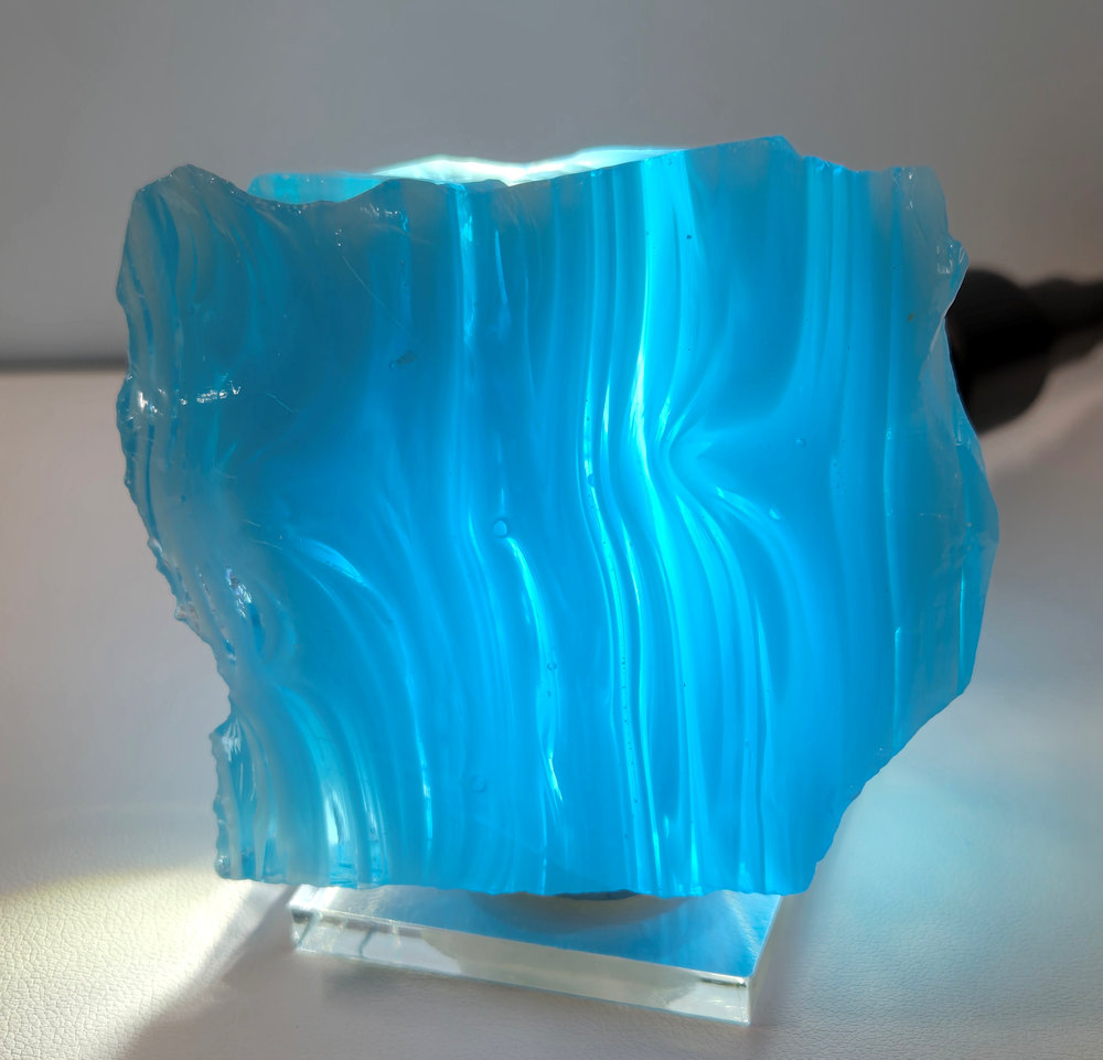 Rare Gem Multi Azure Elysium/Ice/Pastel Azure "Heart" Monatomic Andara Crystal 144.2 g.