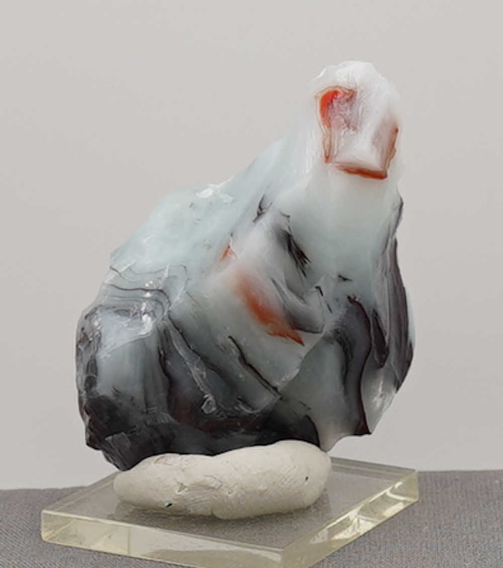 Rare Multi Banded Pastel Ice/Scarlet/Earth Shaman/Iridium Black Monatomic Andara Crystal 58.9 g.