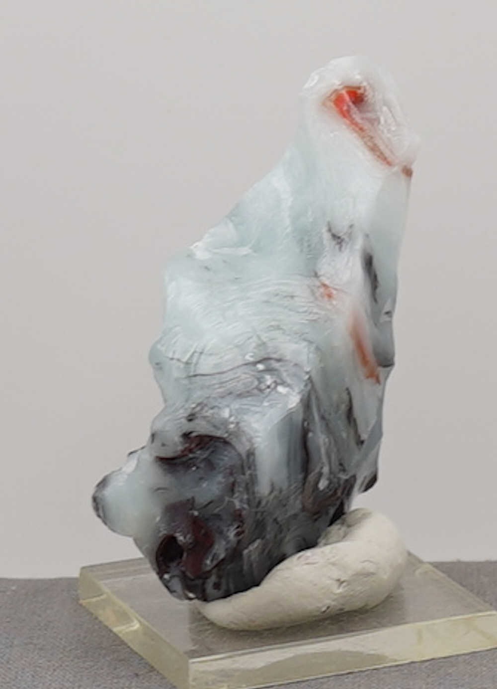 Rare Multi Banded Pastel Ice/Scarlet/Earth Shaman/Iridium Black Monatomic Andara Crystal 58.9 g. - Image 3