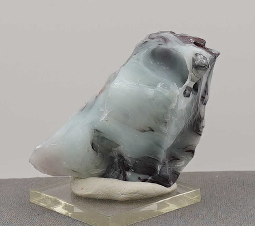 Rare Multi Banded Pastel Ice/Scarlet/Earth Shaman/Iridium Black Monatomic Andara Crystal 58.9 g. - Image 4