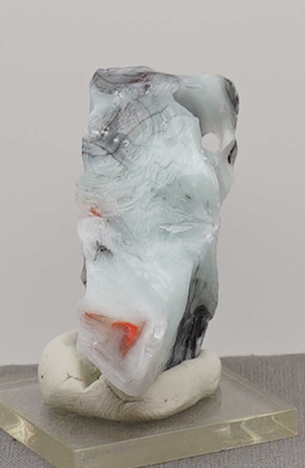 Rare Multi Banded Pastel Ice/Scarlet/Earth Shaman/Iridium Black Monatomic Andara Crystal 58.9 g. - Image 5