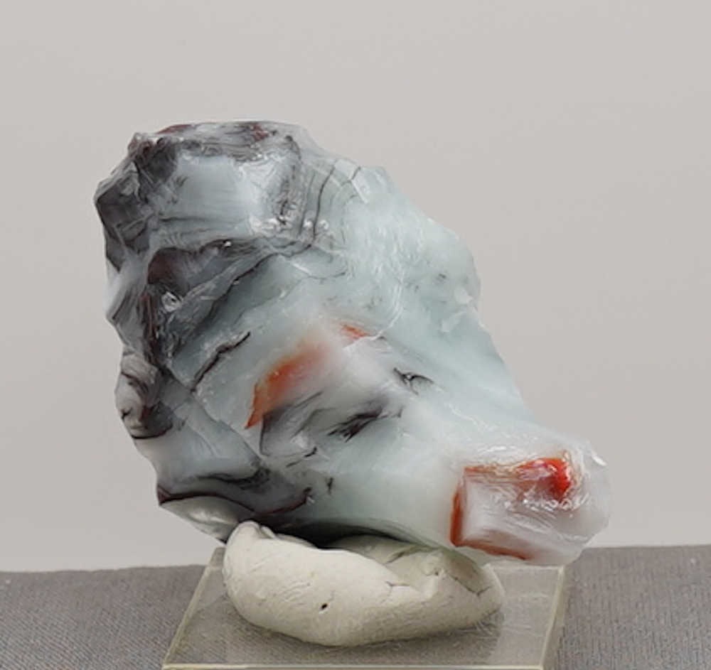 Rare Multi Banded Pastel Ice/Scarlet/Earth Shaman/Iridium Black Monatomic Andara Crystal 58.9 g. - Image 6