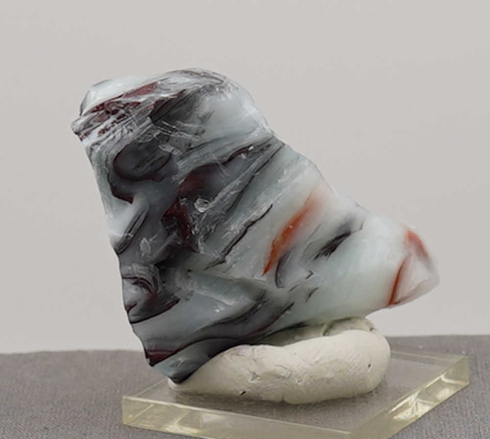 Rare Multi Banded Pastel Ice/Scarlet/Earth Shaman/Iridium Black Monatomic Andara Crystal 58.9 g. - Image 7