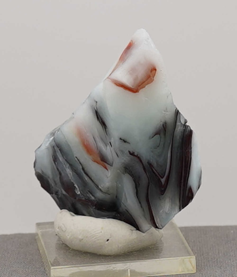 Rare Multi Banded Pastel Ice/Scarlet/Earth Shaman/Iridium Black Monatomic Andara Crystal 58.9 g. - Image 9