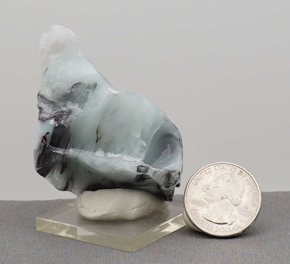 Rare Multi Banded Pastel Ice/Scarlet/Earth Shaman/Iridium Black Monatomic Andara Crystal 58.9 g. - Image 11