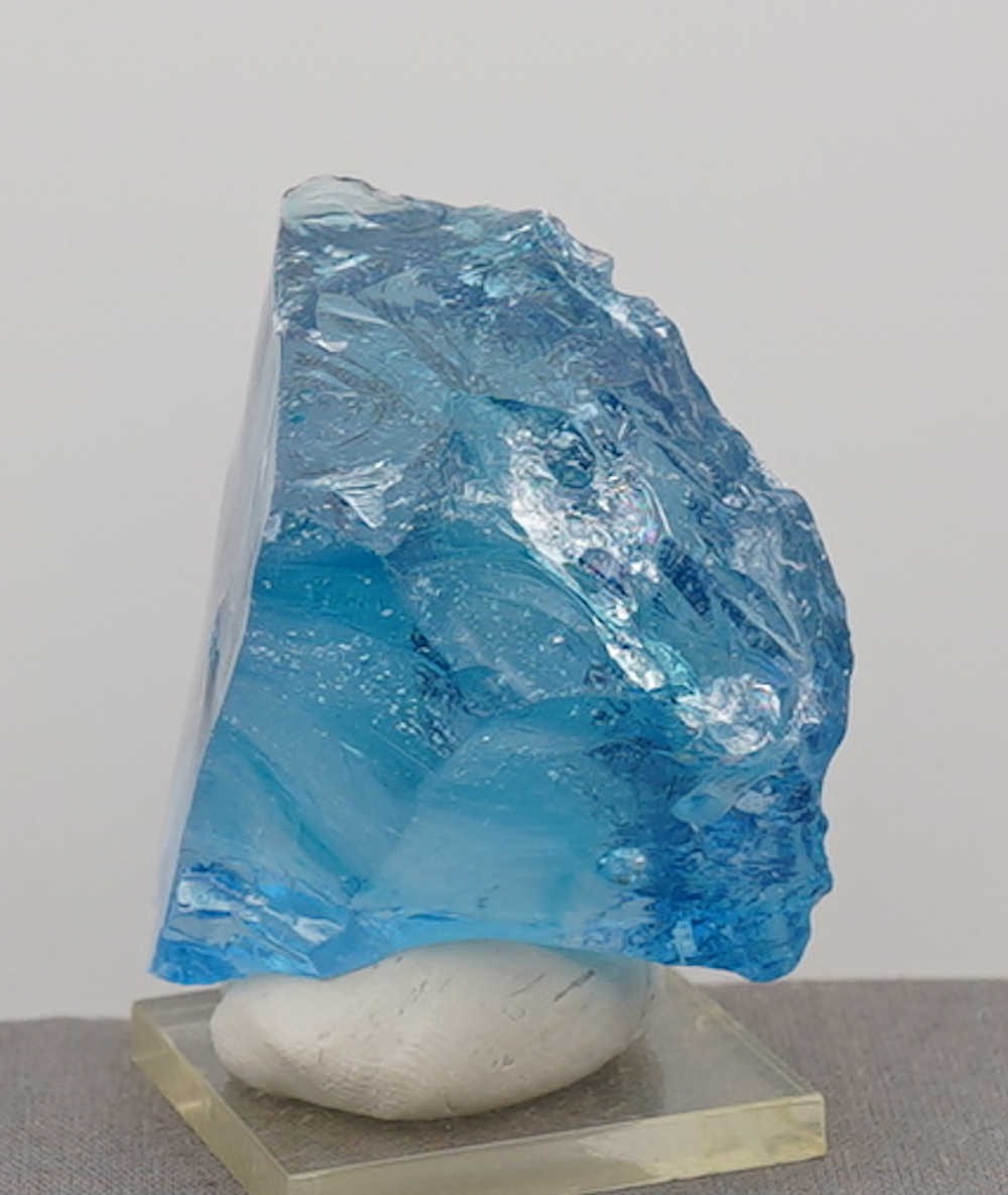 *Only Available "Heart" Piece* Rare Gem Multi Banded Azure Elysium/Electric Blue/Ice Sea Foam "Heart" Monatomic Andara Crystal 114.9 g. - Image 7