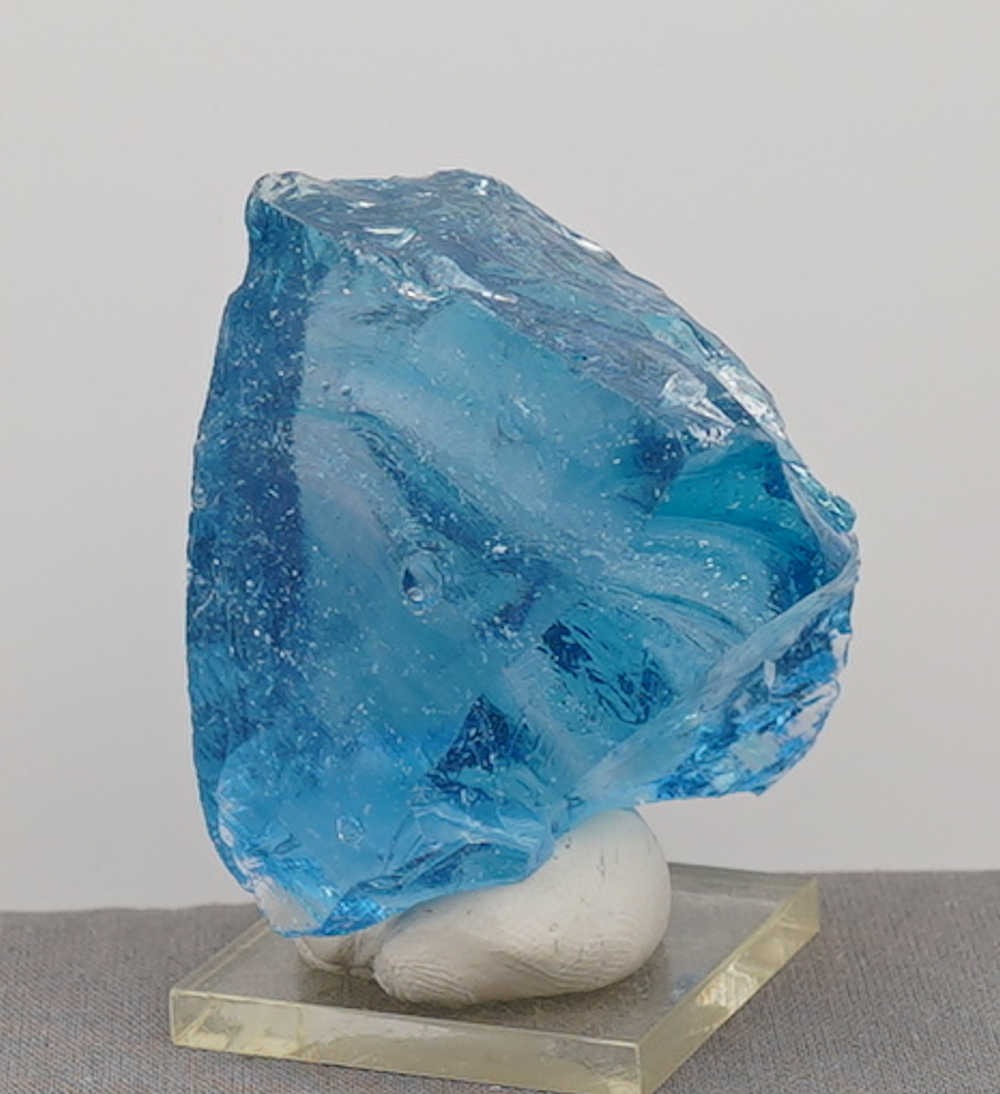 *Only Available "Heart" Piece* Rare Gem Multi Banded Azure Elysium/Electric Blue/Ice Sea Foam "Heart" Monatomic Andara Crystal 114.9 g. - Image 8