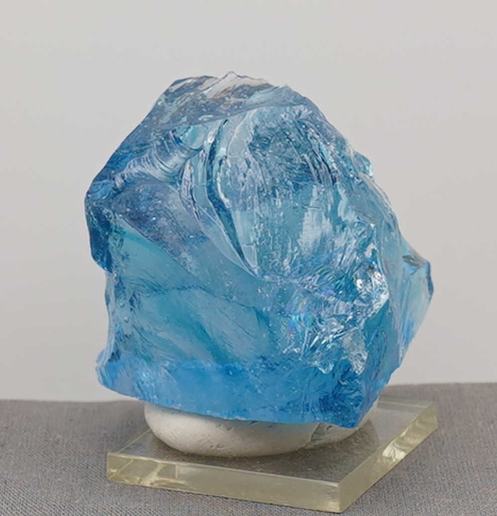 *Only Available "Heart" Piece* Rare Gem Multi Banded Azure Elysium/Electric Blue/Ice Sea Foam "Heart" Monatomic Andara Crystal 114.9 g. - Image 10