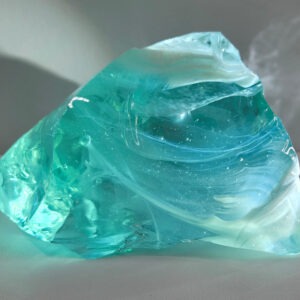 Limited Time Special 30% Off! Rare Gem Bicolor Angel Aura Bleu Topaz/Pastel Ice "Heart" Monatomic Andara Crystal 451.1 g.