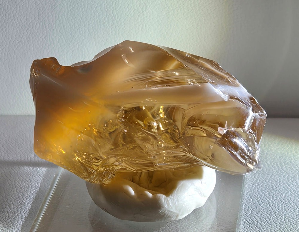 Rare Gem Angel Aura Lemurian Etherium Gold/Pastel Ice Monatomic Andara Crystal 28.3 g. - Image 4