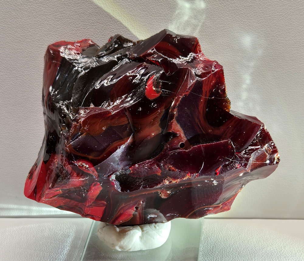 *One of a Kind* Gem Multi Banded Dragon's Blood/Scarlet/Iridium Earth Shaman "Heart" Monatomic Andara Crystal 179.0 g.
