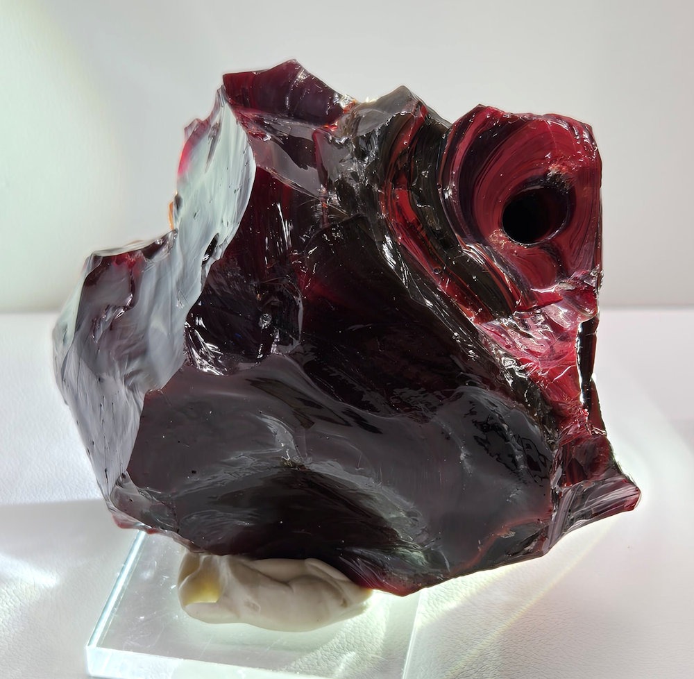 *One of a Kind* Gem Multi Banded Dragon's Blood/Scarlet/Iridium Earth Shaman "Heart" Monatomic Andara Crystal 179.0 g. - Image 3