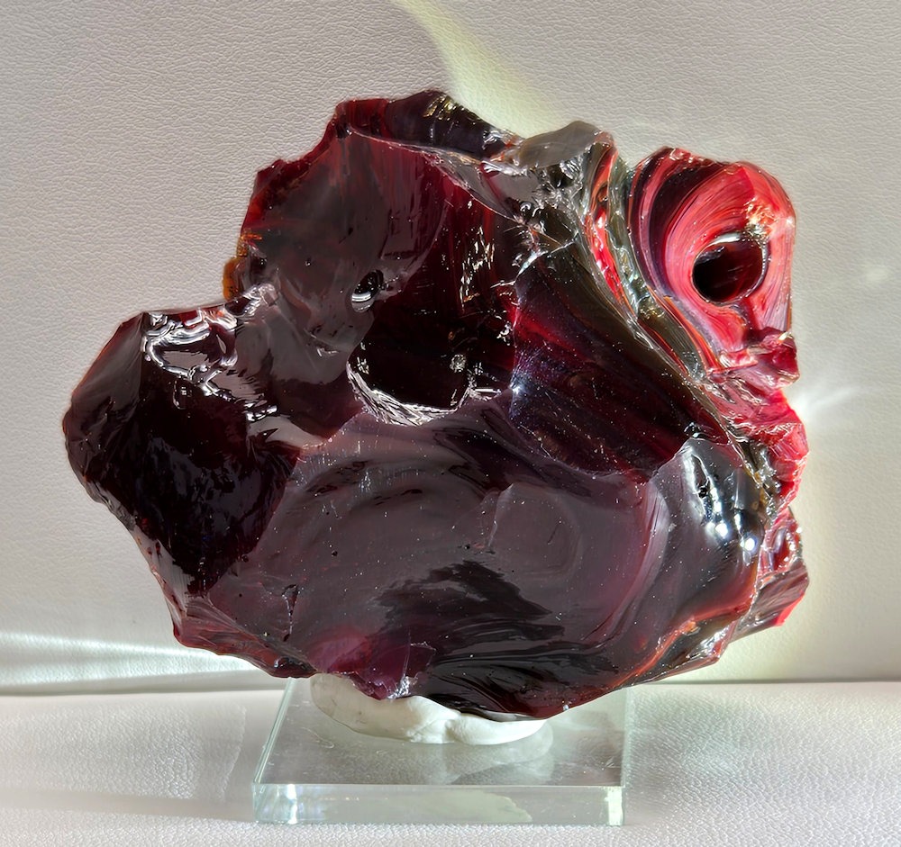 *One of a Kind* Gem Multi Banded Dragon's Blood/Scarlet/Iridium Earth Shaman "Heart" Monatomic Andara Crystal 179.0 g. - Image 4