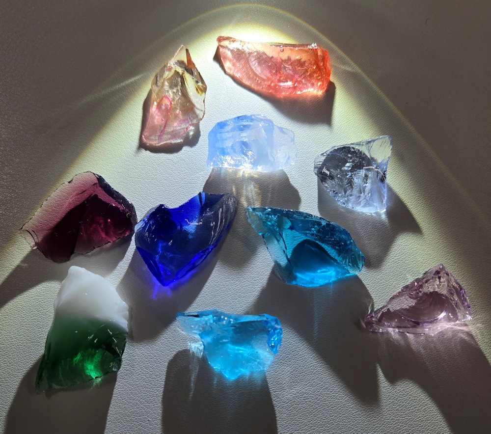 Rare Gem 10 Piece Pendant Set Monatomic Andara Crystal 37.6 g.