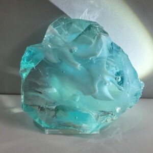 *Limited Time Special 30% Off!* Rare Gem Bicolor Angel Aura Bleu Topaz/Pastel Ice "Heart" Monatomic Andara Crystal 223.9 g.