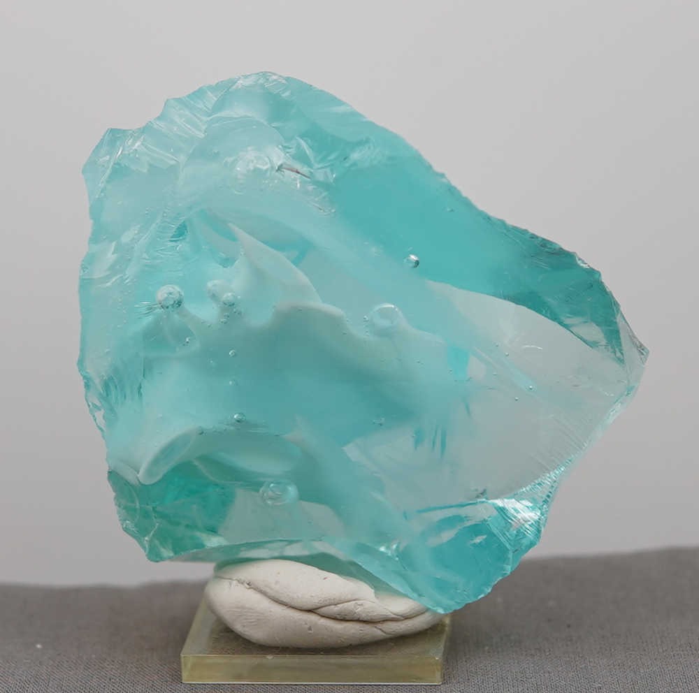 *Limited Time Special 30% Off!* Rare Gem Bicolor Angel Aura Bleu Topaz/Pastel Ice "Heart" Monatomic Andara Crystal 223.9 g. - Image 12