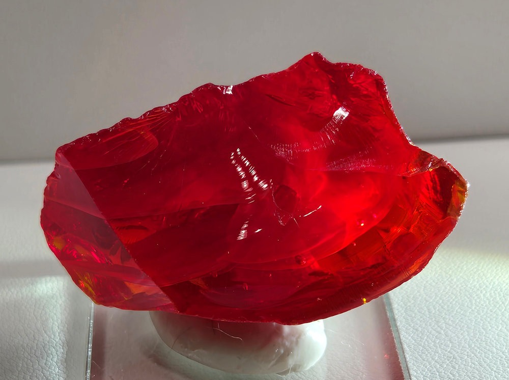 Rare Gem Banded Angel Aura Fire Opal/Lemurian Sunrise Monatomic Andara Crystal 33.5 g. - Image 3