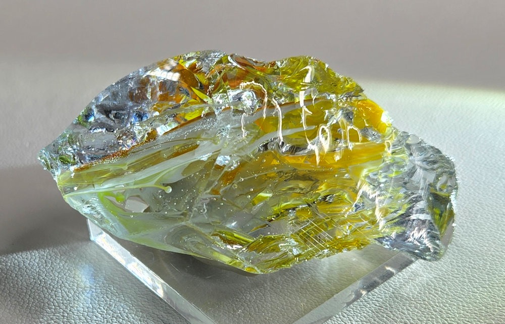 Extremely Rare Gem Multi Ice/Sapphire/Solaris/Fire Opal/Pastel Monatomic Andara Crystal 38.0 g. - Image 11