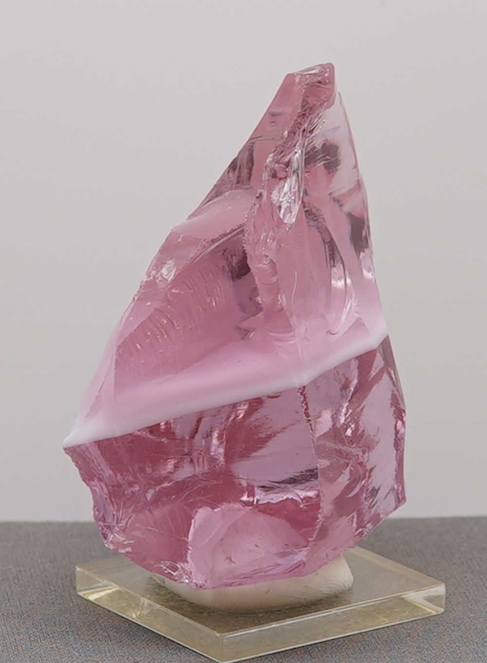 Rare Gem Angel Aura HGW Pink/Pastel Ice "Heart" with bubbles Monatomic Andara Crystal 130.6 g. - Image 2