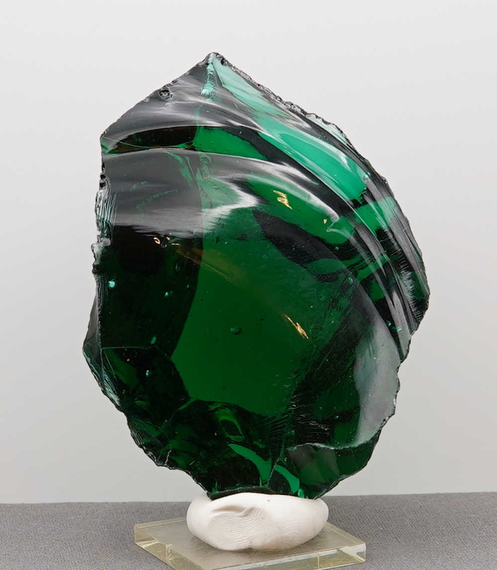 *Father's Day Special 20% Off!* Rare Gem Blue/Green Emerald Shift "Heart" with bubbles Monatomic Andara Crystal 276.6 g. - Image 4