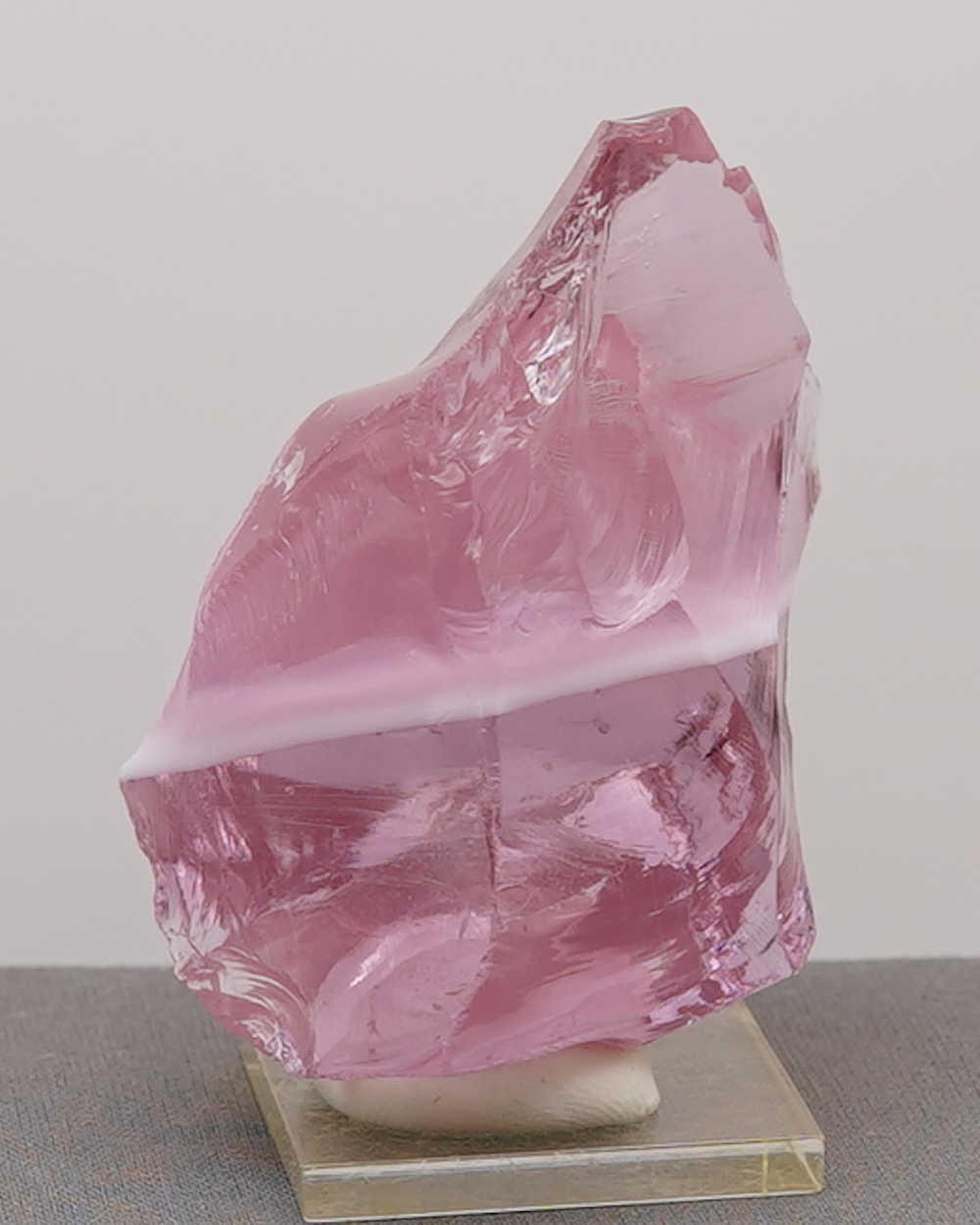 Rare Gem Angel Aura HGW Pink/Pastel Ice "Heart" with bubbles Monatomic Andara Crystal 130.6 g. - Image 3