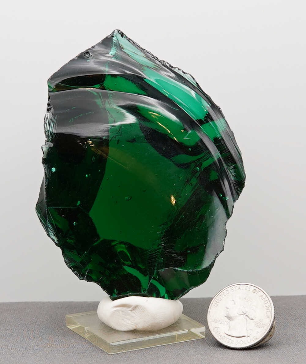 *Father's Day Special 20% Off!* Rare Gem Blue/Green Emerald Shift "Heart" with bubbles Monatomic Andara Crystal 276.6 g. - Image 14