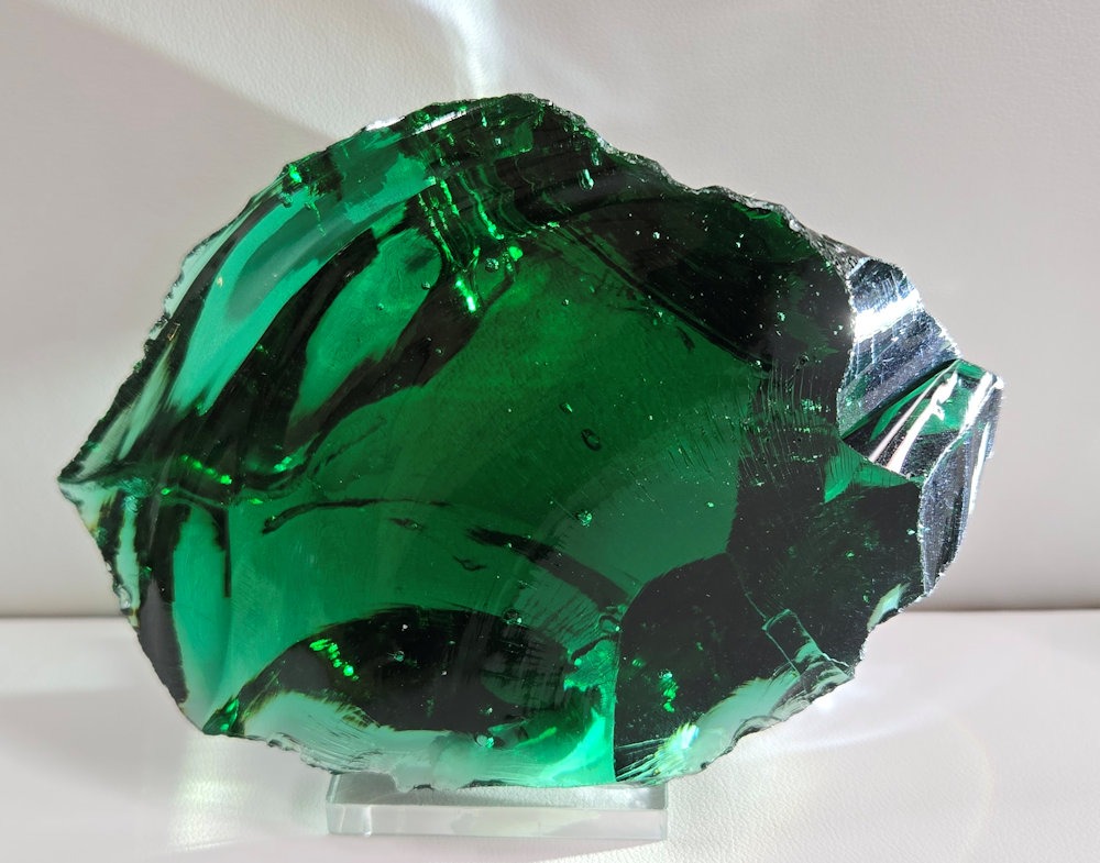 *Father's Day Special 20% Off!* Rare Gem Blue/Green Emerald Shift "Heart" with bubbles Monatomic Andara Crystal 276.6 g.