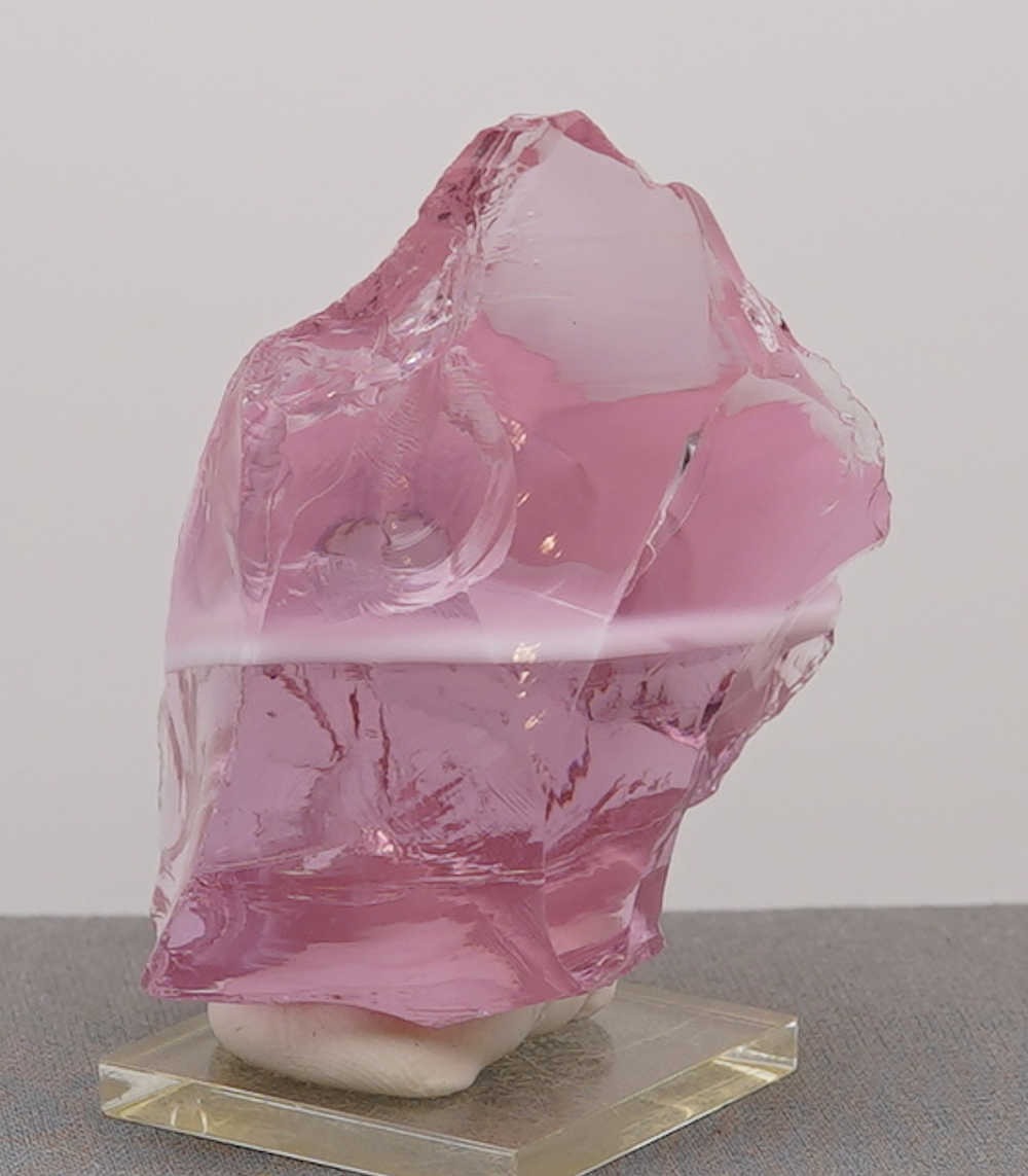 Rare Gem Angel Aura HGW Pink/Pastel Ice "Heart" with bubbles Monatomic Andara Crystal 130.6 g. - Image 5