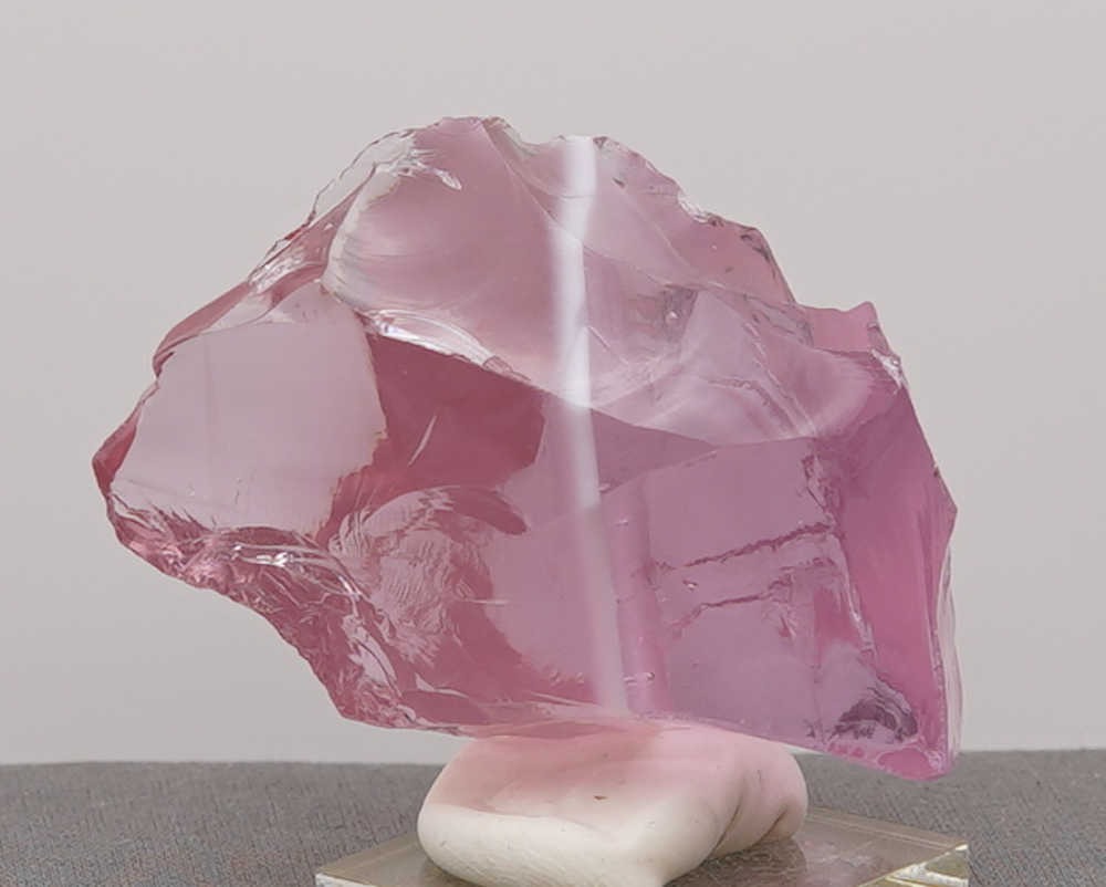 Rare Gem Angel Aura HGW Pink/Pastel Ice "Heart" with bubbles Monatomic Andara Crystal 130.6 g. - Image 7